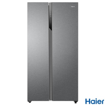 Haier HSR3918ENPG, Side by Side Fridge Freezer, E Rated in Silver Haier HSR3918ENPG, Side by Side Fridge Freezer, E Rated in Silver