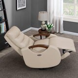 thomasville benson leather power glider recliner chair