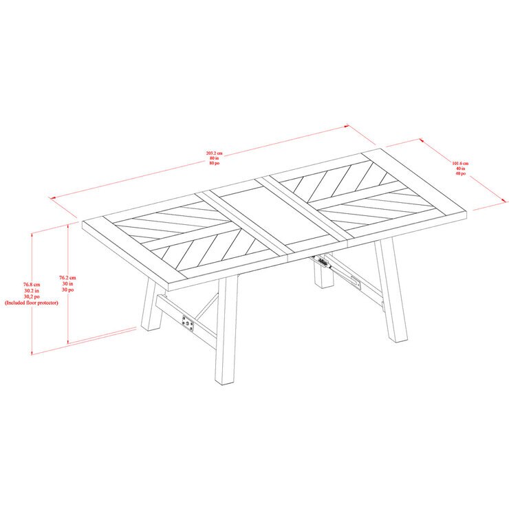 Bayside Furnishings Extending Dining Table + 6 Ladder Back Chairs ...