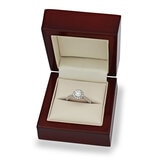 0.97ctw Round Brilliant Cut Diamond Halo Ring, Platinum