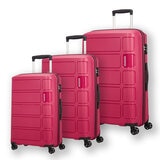 American Tourister Summer Splash 3 Piece Hardside Luggage Set in Burgundy