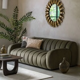 Gallery Coste Green Fabric 3 Seater Sofa