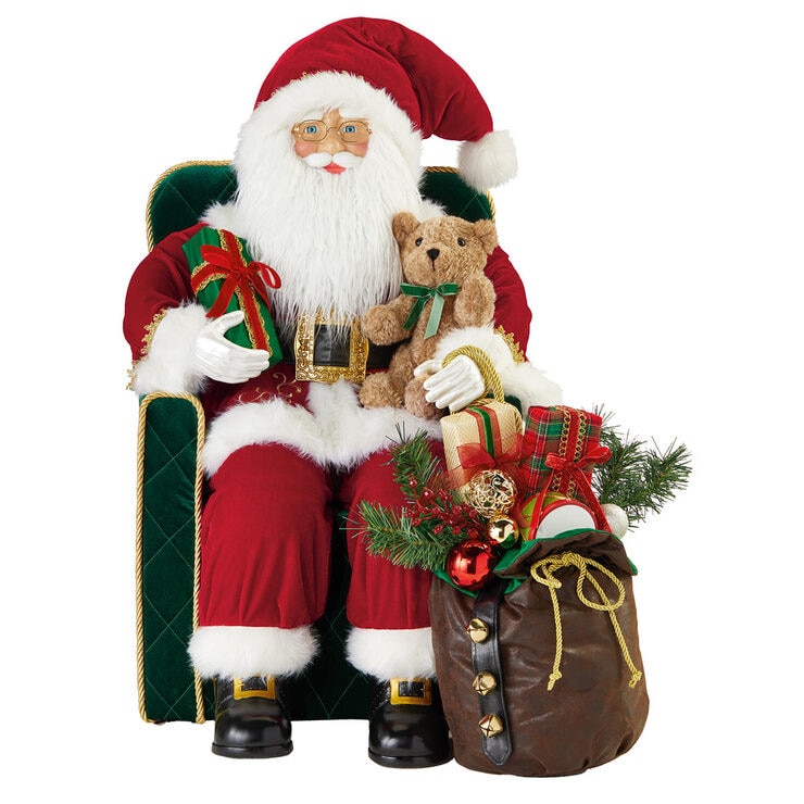 31 Inch 78 Cm Traditional Sitting Fabric Santa In Chair Costco Uk