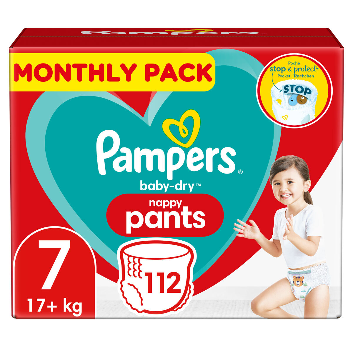 Pampers Baby Dry Nappy Pants Size 7, 112 Pack Costco UK