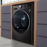 LG  FWV917BTSE, 10.5/7kg, Washer Dryer, E Rated in Black Steel lifestyle image