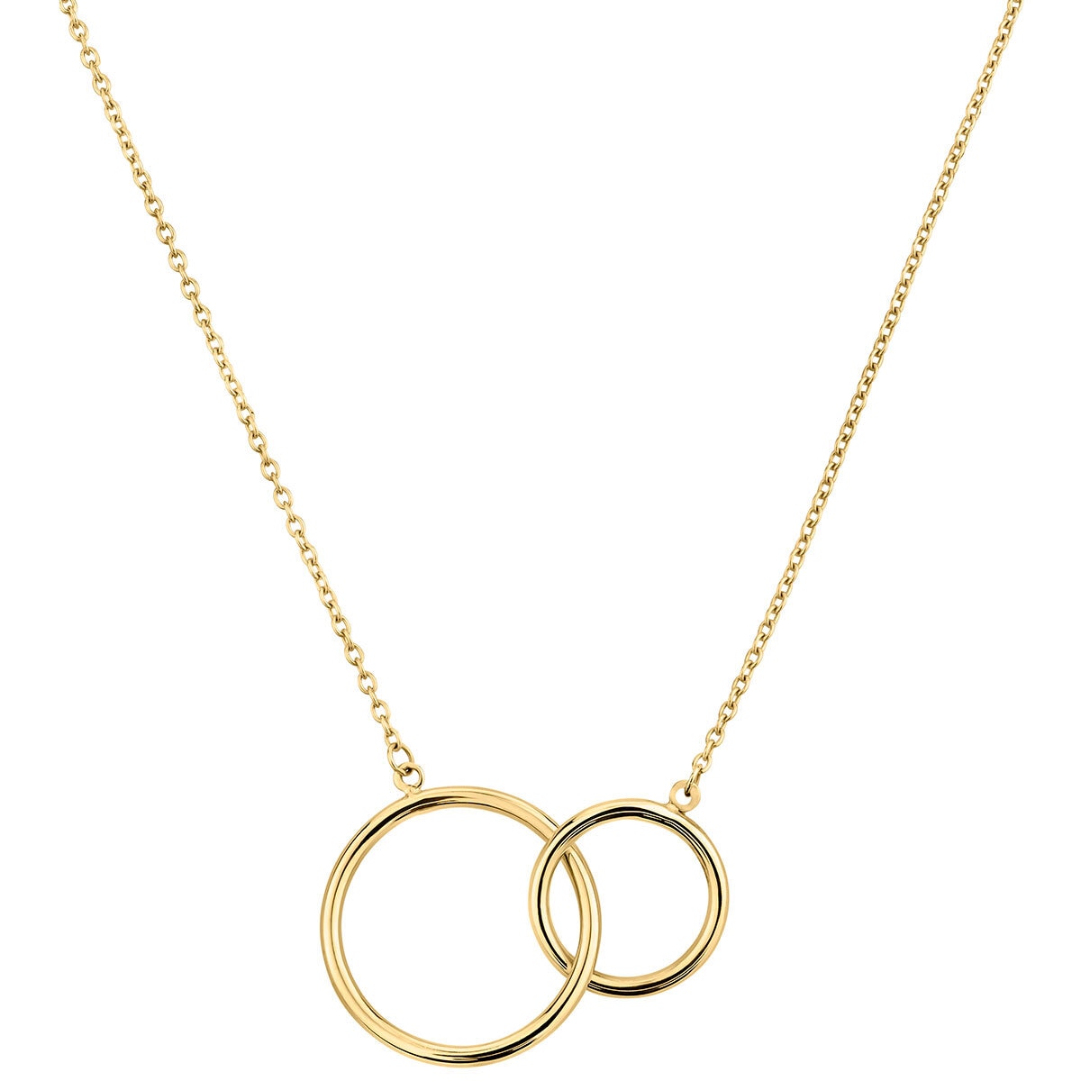 Costco UK | 14ct Yellow Gold Interlocking Hoop Necklace