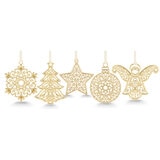 Buy 5pc Ornaments Gold Overview Image at Costco.co.uk