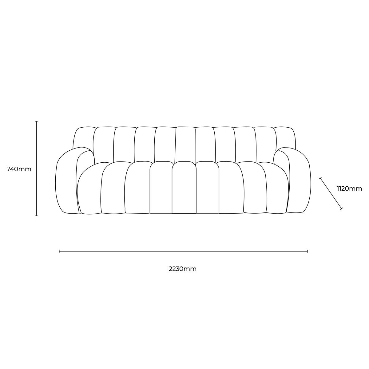 Gallery Coste Green Fabric 3 Seater Sofa