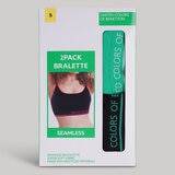 United Colors of Benetton Seamless Bra 2 Pack in Black & Green