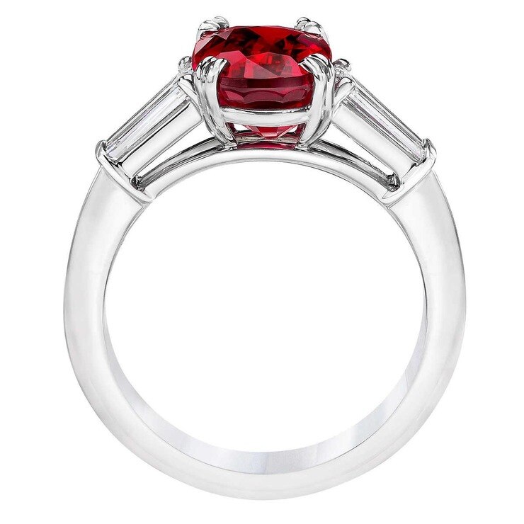 Oval Cut Ruby and 1.01ctw Diamond Ring, Platinum | Costco UK