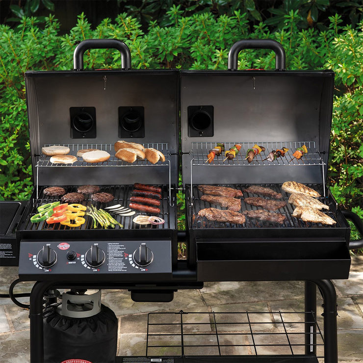 Char-Griller Duo 5050 Gas And Charcoal Barbecue + Side Burner | Costco UK