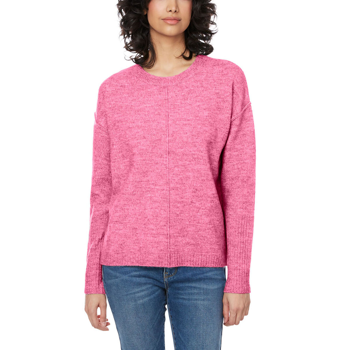 Buffalo Ladies Indi Knit Crew Sweater in Pink