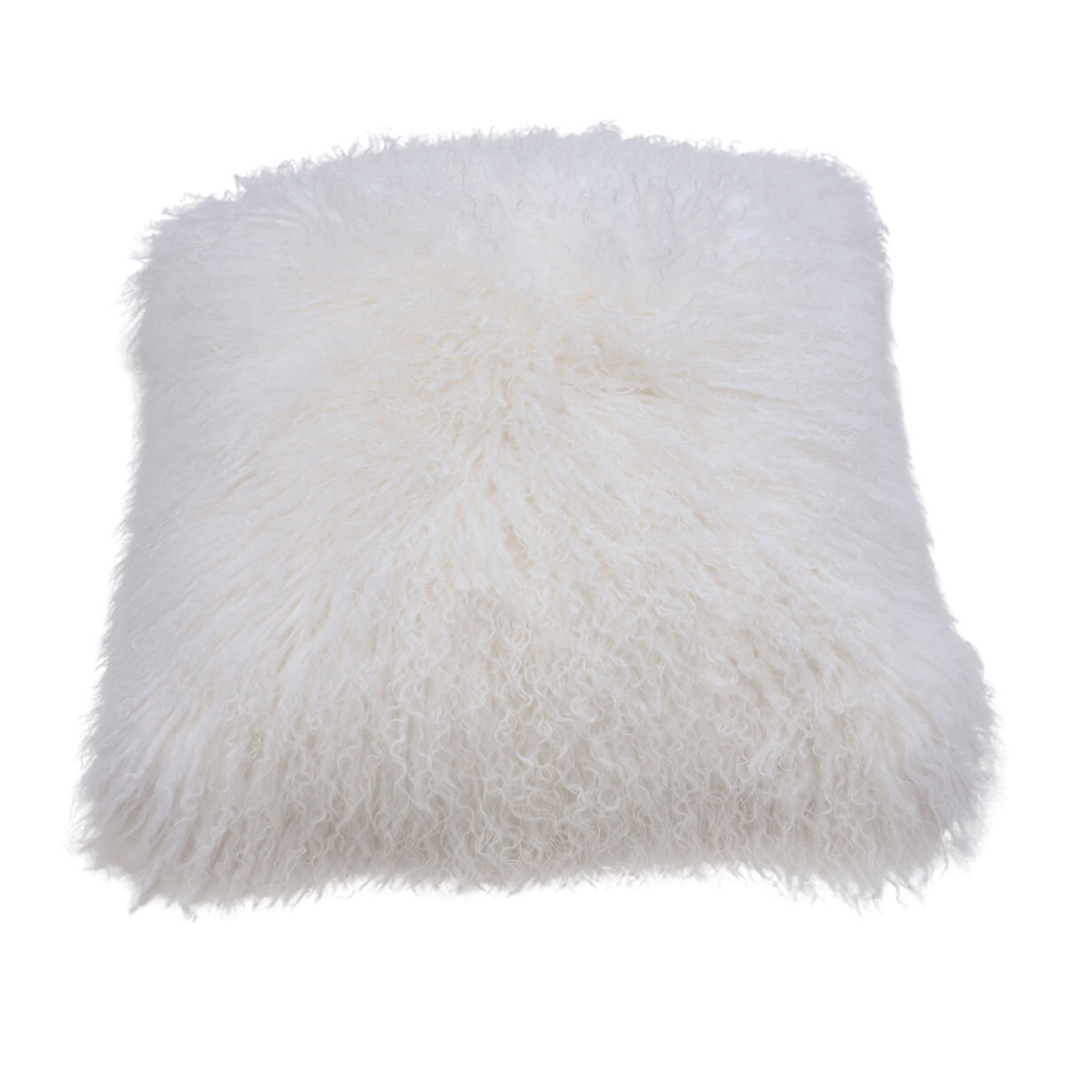 Naturally Sheepskins Mongolian Cushion, 50 x 50 cm in Ivory