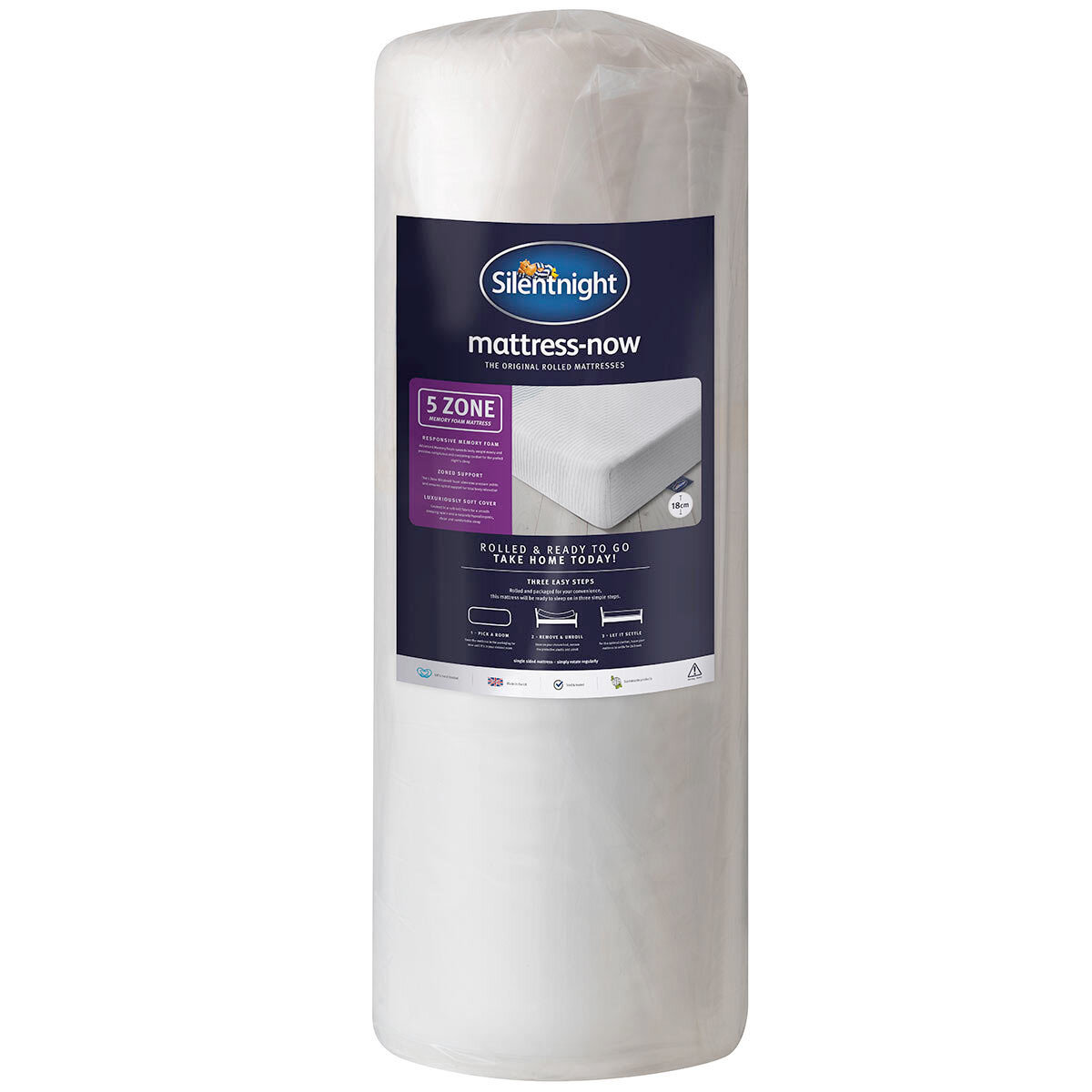 silentnight rolled single mattress