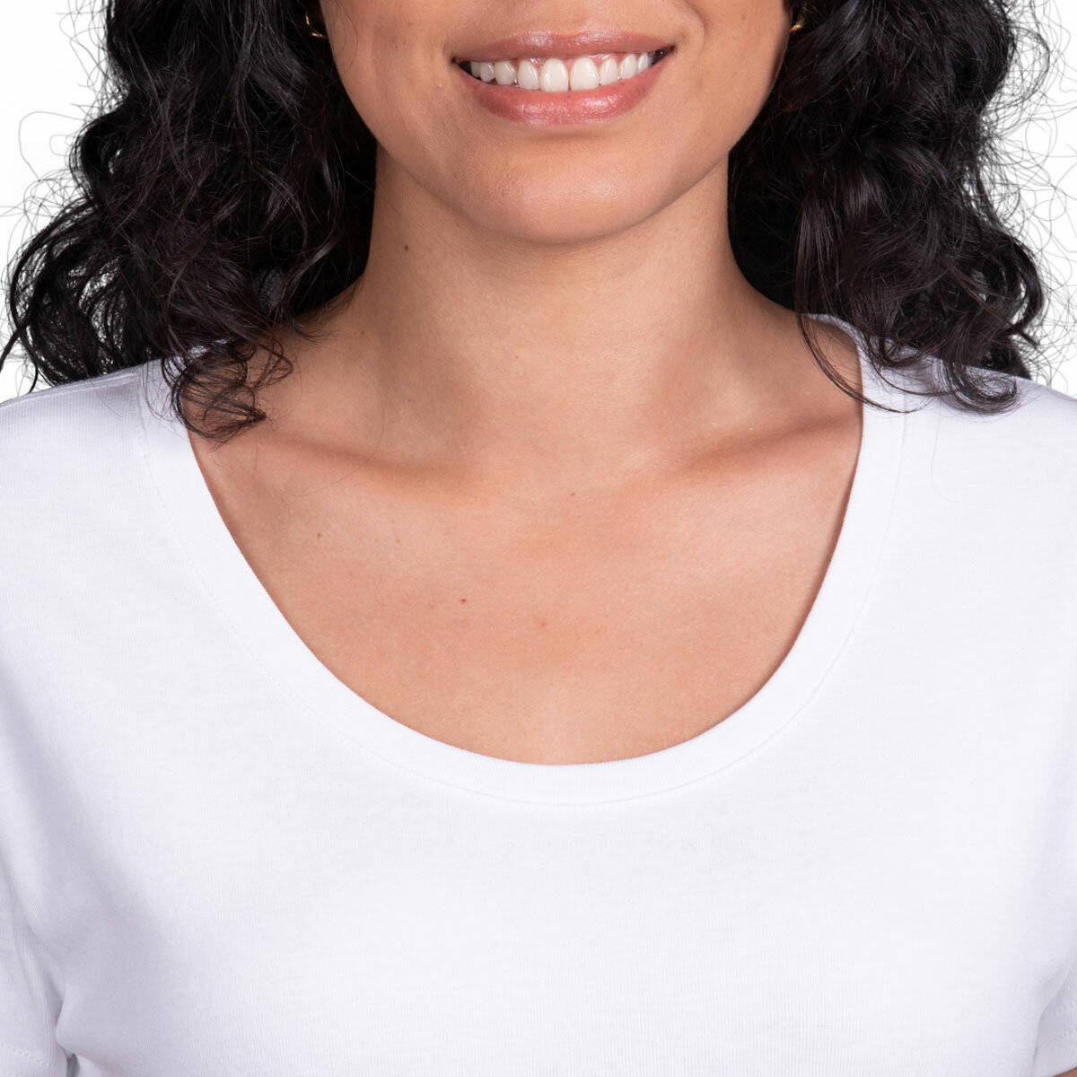 Kirkland Signature Ladies Scoop Neck Pima Tee in White Kirkland Signature Ladies Scoop Neck Pima Tee in White