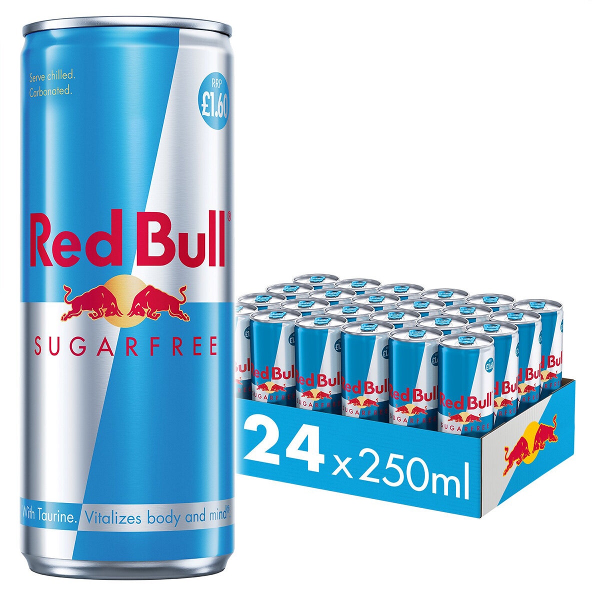 Red Bull Sugar Free PMP £1.60, 24 x 250ml