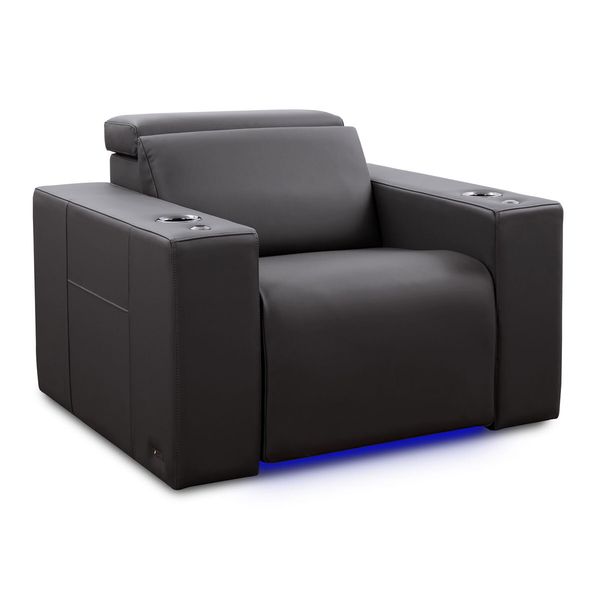 Valencia Barcelona Black Leather Power Reclining Home Theatre Chair