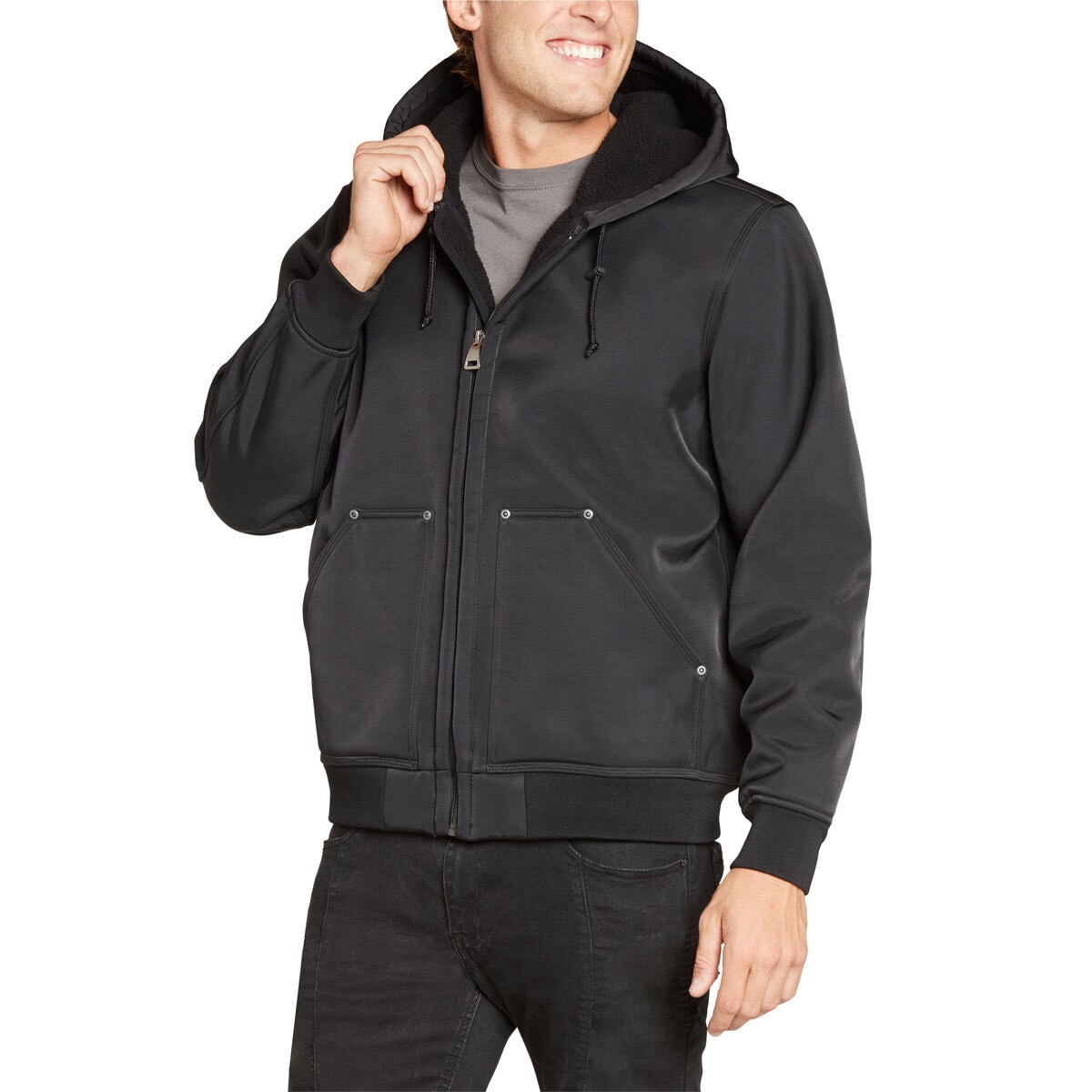 Kirkland Signature Men's Heavy Duty Hooded Work Jacket in Black Costco UK