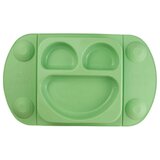 EasyTots EasyMat Mini Divided Suction Weaning Plate in Sage