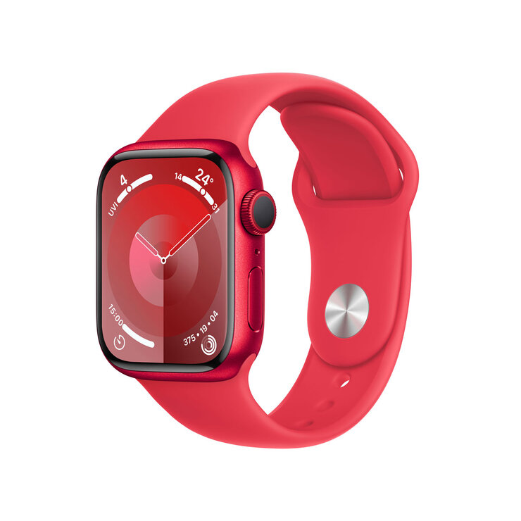 Buy Apple Watch Series 9 GPS, 41mm (PRODUCT)RED Aluminium Case with (PRODUCT)RED Sport Band - S/M, MRXG3QA/A