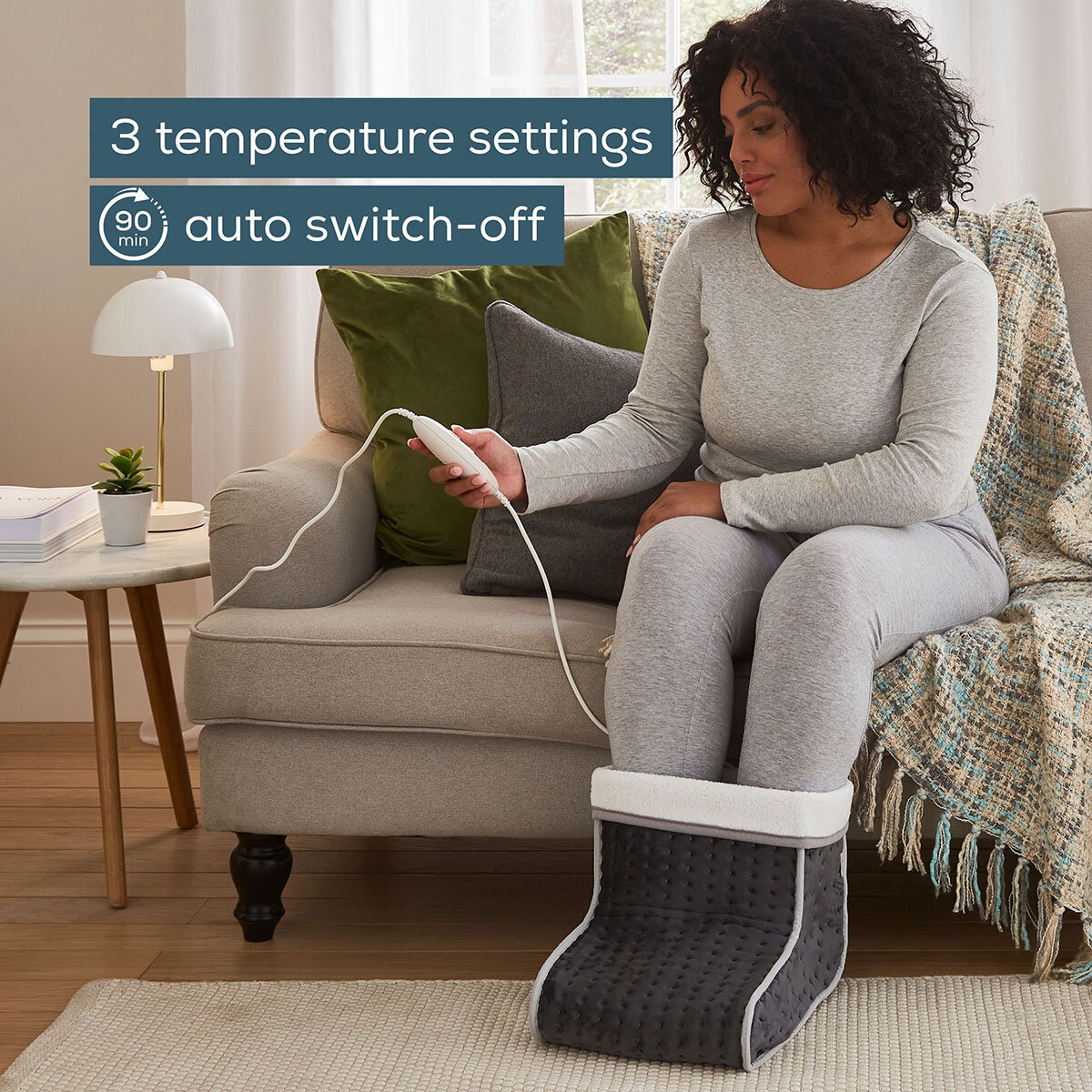 Beurer Cosy Heated Foot Warmer in Grey, 32 x 26 x 26 cm