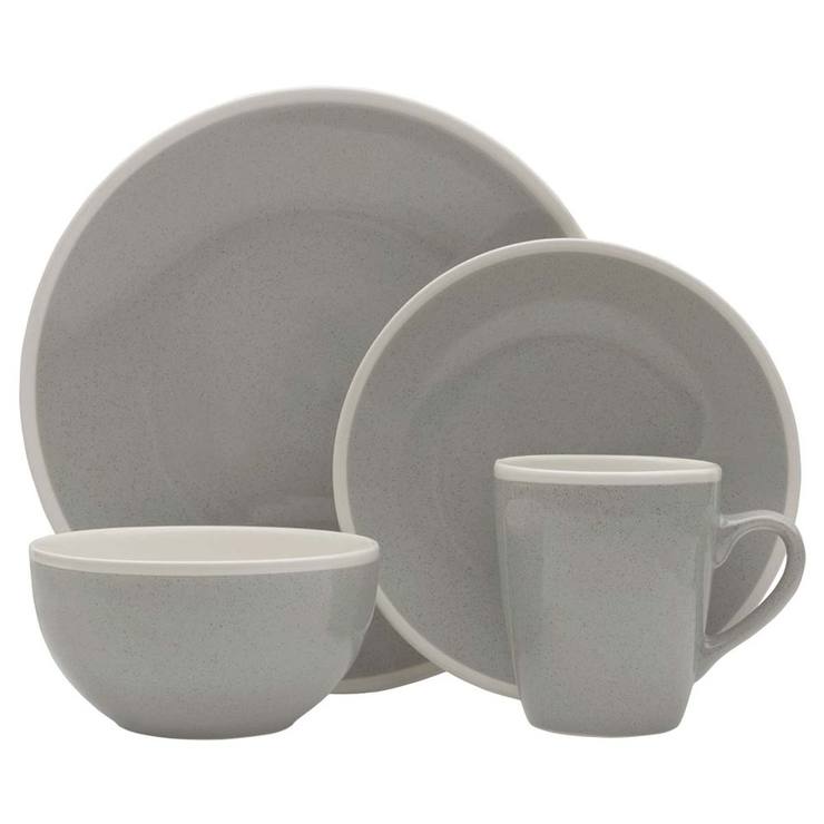 Mikasa Melanie Stoneware 16 Piece Dinnerware Set, Grey | Costco UK