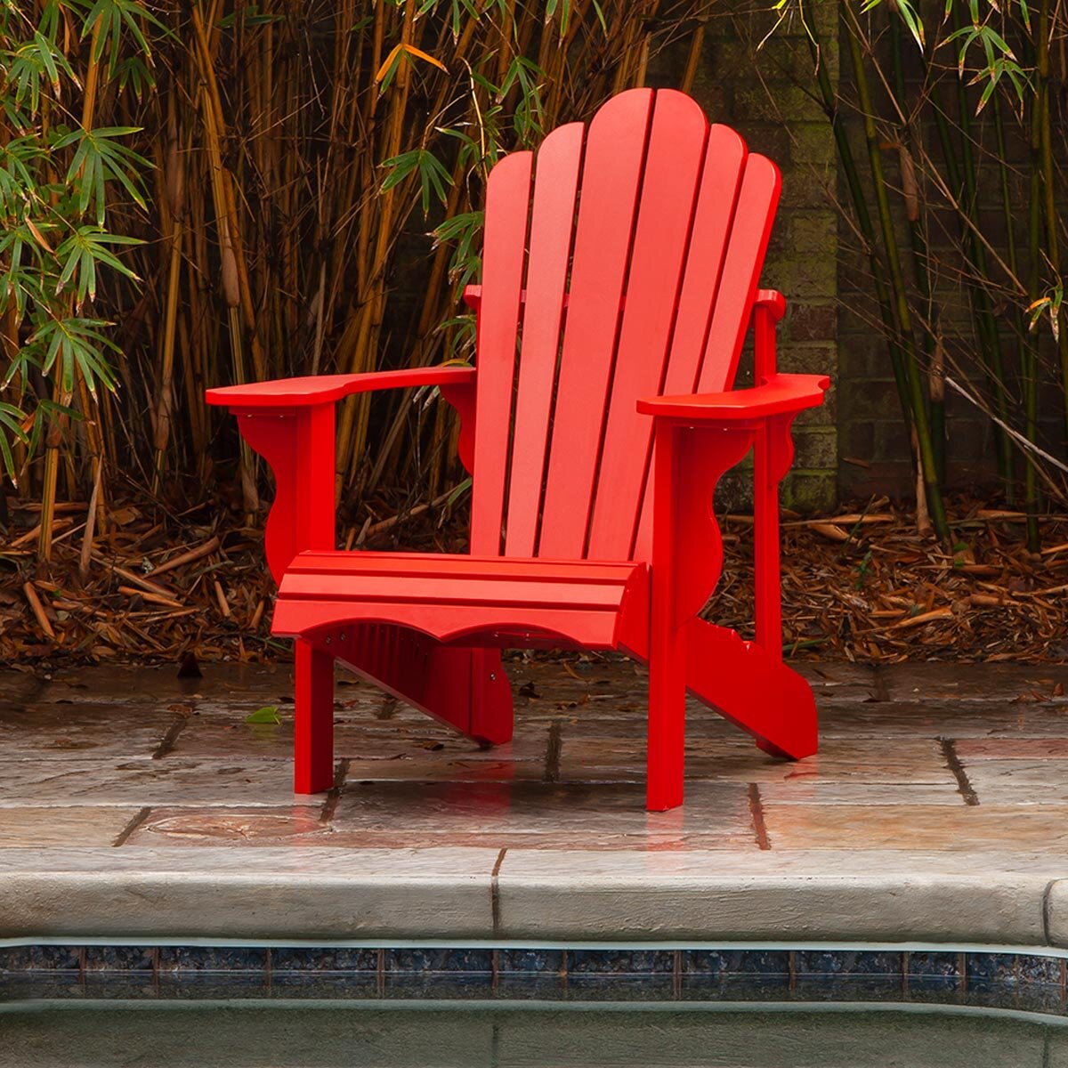 Leisure Line Adirondack Faux Wood Garden Chair in Red Leisure Line Adirondack Faux Wood Garden Chair in Red