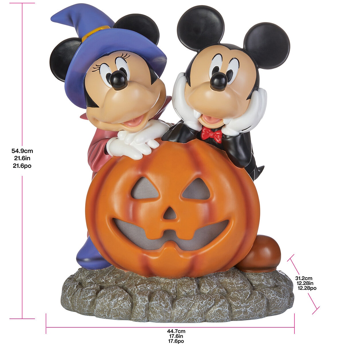 21 Inch Halloween Mickey and Minnie Pumpkin with lights and Music