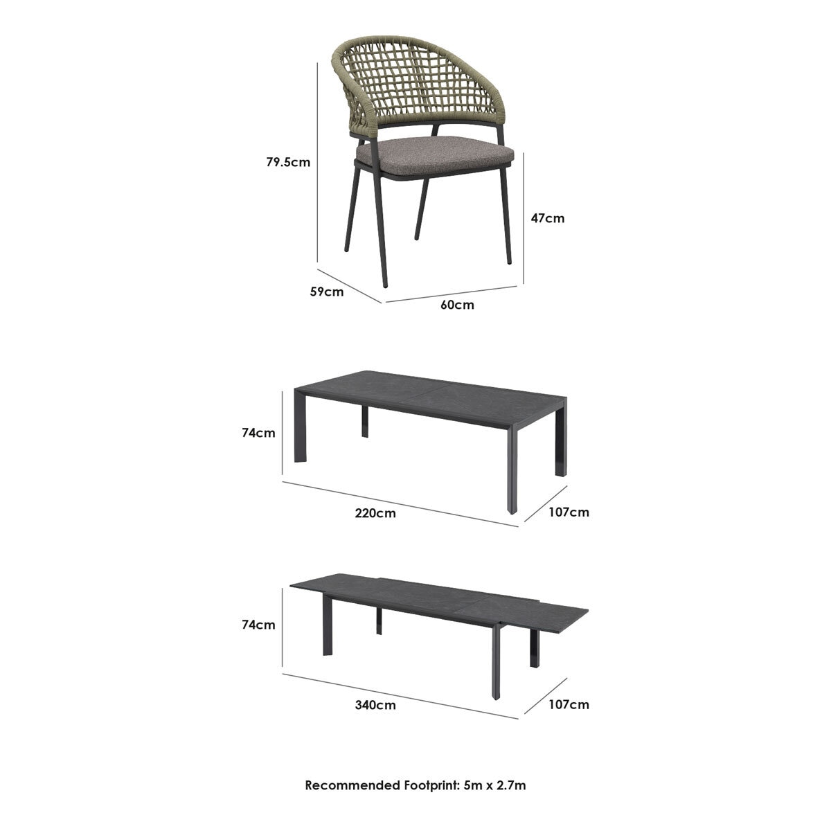 Harbour Lifestyle Anika 11 Piece Extendable Ceramic Dining Set