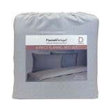 Portuguese Flannel 4 Piece Double Duvet Set, Grey