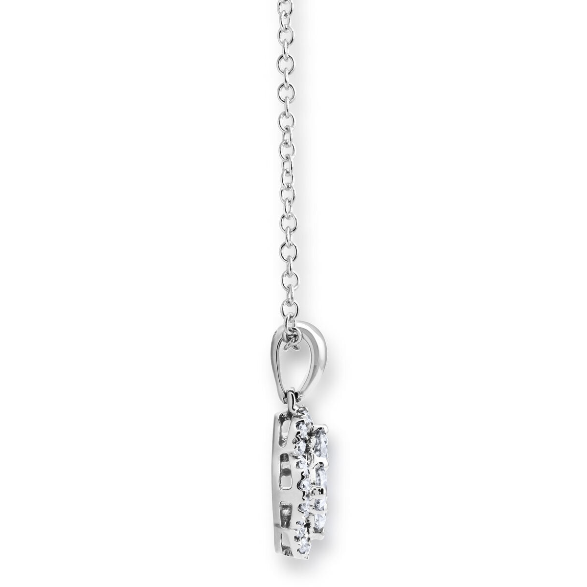 0.40ctw Round Briliant Cut Diamond Cluster Pendant, 18ct White Gold