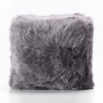 Bowron Double Sided Sheepskin Cushion, 35 x 35cm in Dover Grey