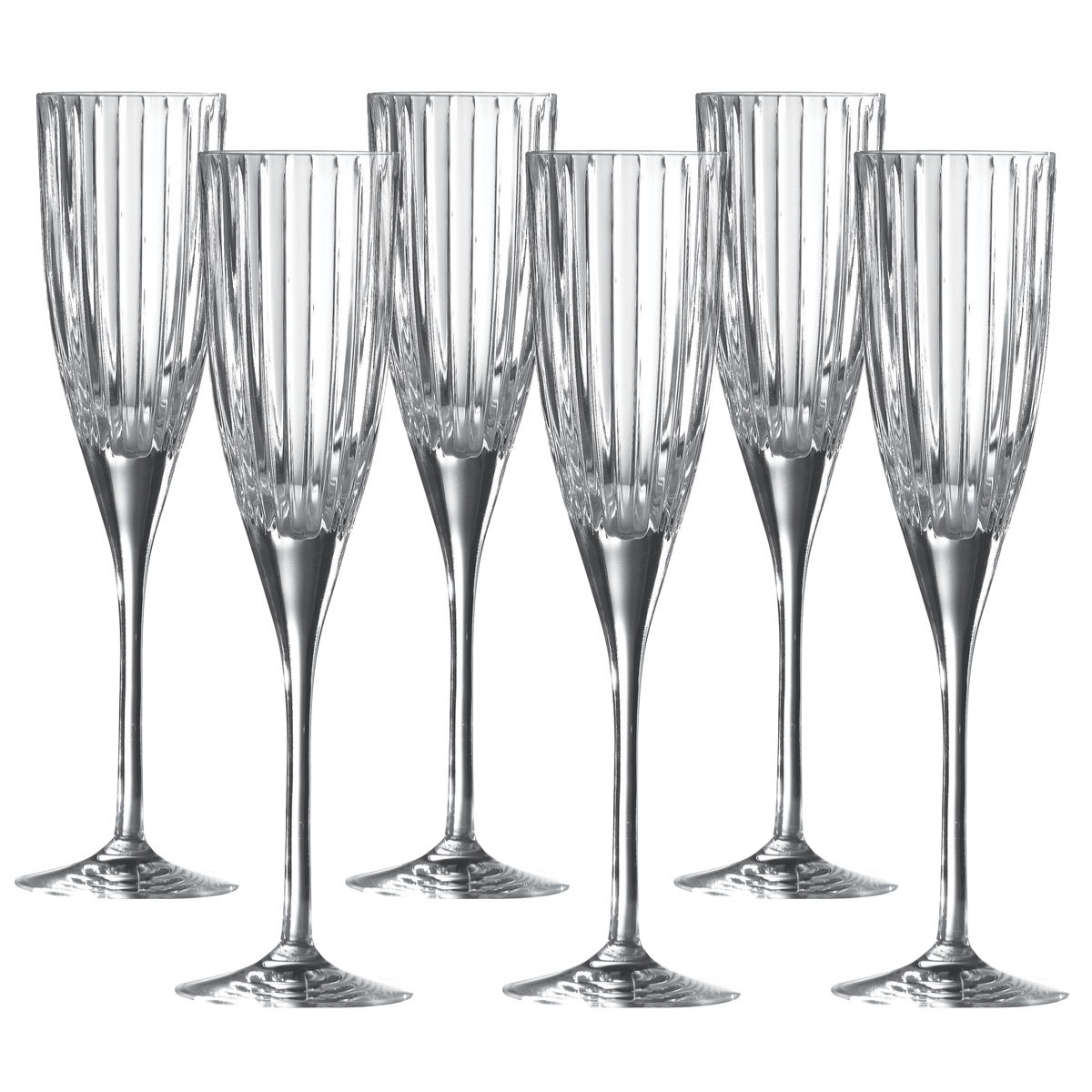 Royal Doulton Linear Crystal Champagne Flutes 6 Pack C