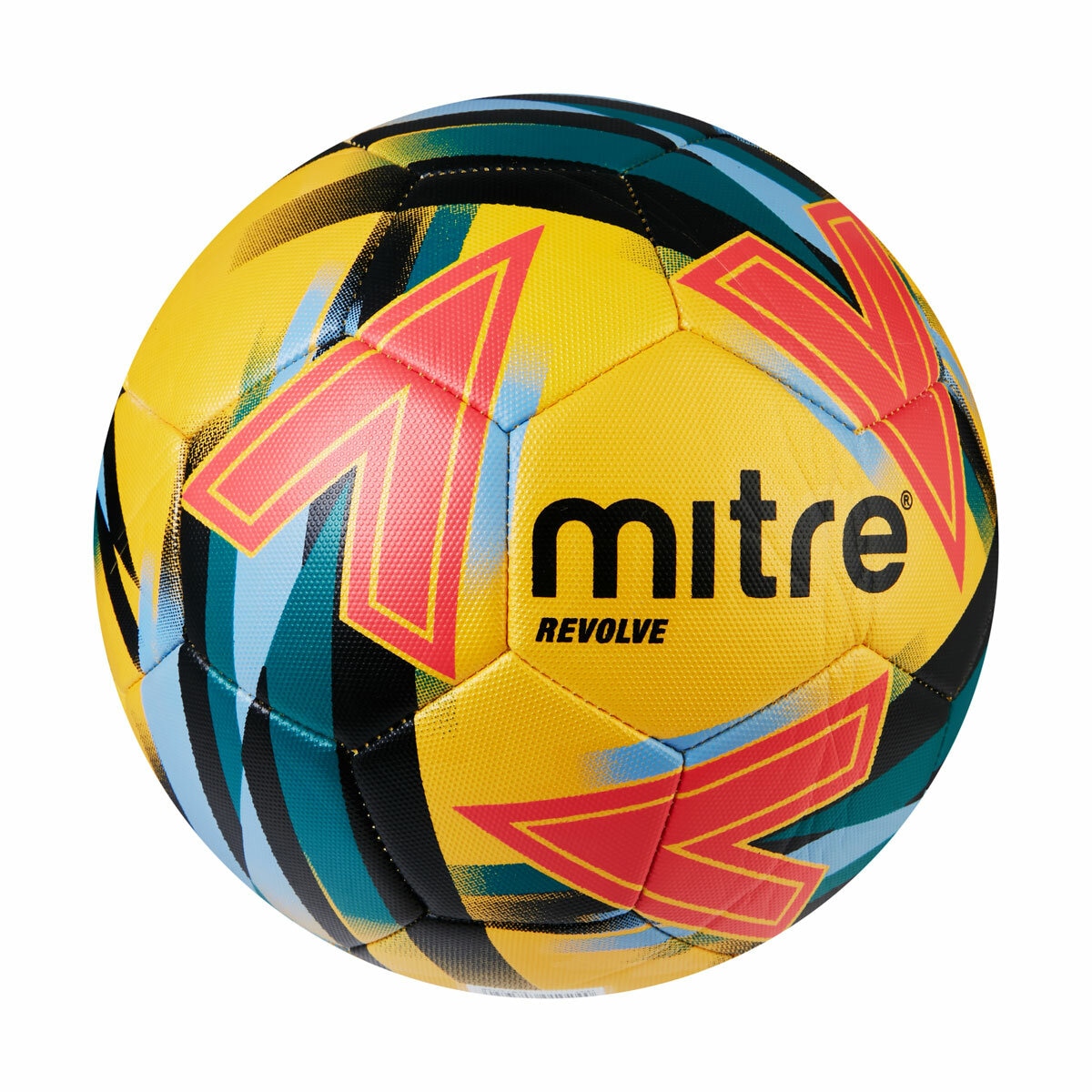 Studio image of the Mitre Revolve Football Size 5 in Orange Studio image of the Mitre Revolve Football Size 5 in Orange