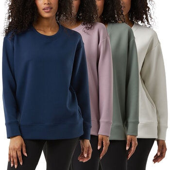 32 Degrees Ladies Sueded Tech Crewneck