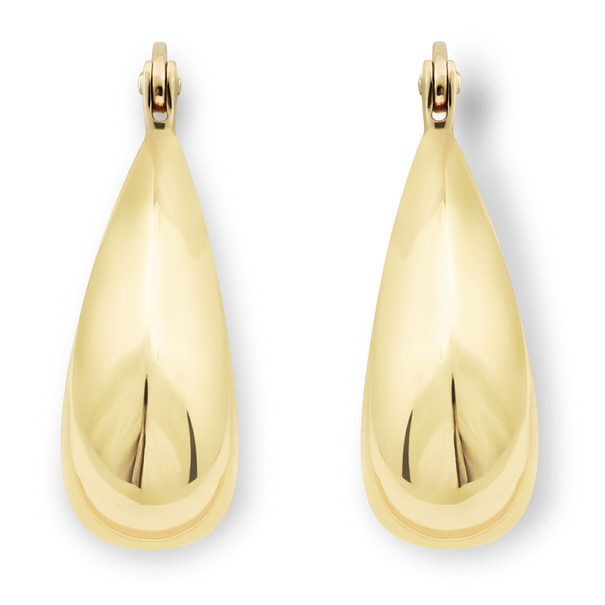 14ct Yellow Gold Teardrop Hoop Earrings