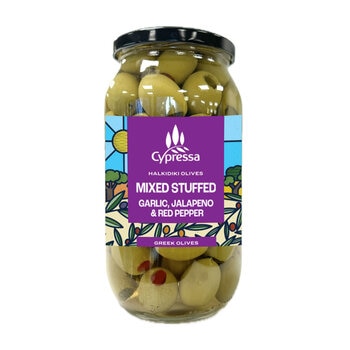 Cypressa Mixed Stuffed Olives, 900g