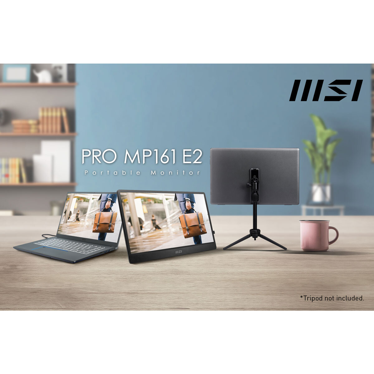 MSI MP161 E2 Full HD 60Hz IPS 15.6 Inch Portable Monitor, 9S6-3PB70H-028