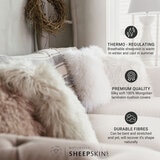 Naturally Sheepskins Mongolian Cushion, 50 x 50 cm in Mocha