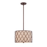 Brown Lattice 3 Light Medium Pendant (QZ-BROWN-LATTICE-P-L) at costco.co.uk