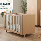 Tutti Bambini Fika Mini Cot Bed with Sprung Mattress, Sand