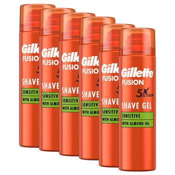 Gillette Fusion 5 Shave Gel, 6 x 200ml