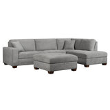 Thomasville Miles Sectional Fabric Grey Sofa
