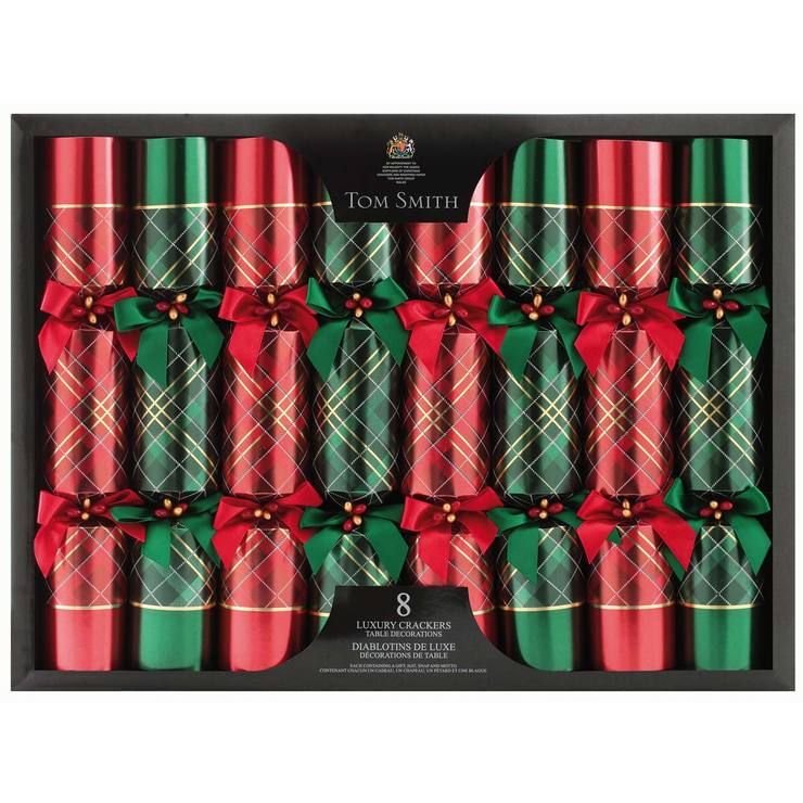 Tom Smith 14 Inch (36 cm) Luxury Christmas Crackers 8 Pack With Silver