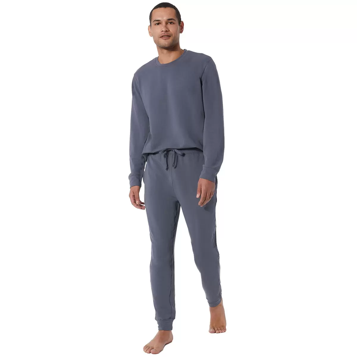 32 Degrees Men's Ultra Stretch Cotton Lounge Set in Faded Plank, Extra Large