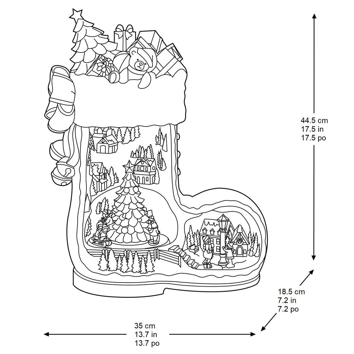 1.4ft (44.5cm) Santa Boot with Music