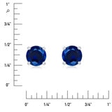 Round Cut Sapphire Stud Earrings, 14ct White Gold