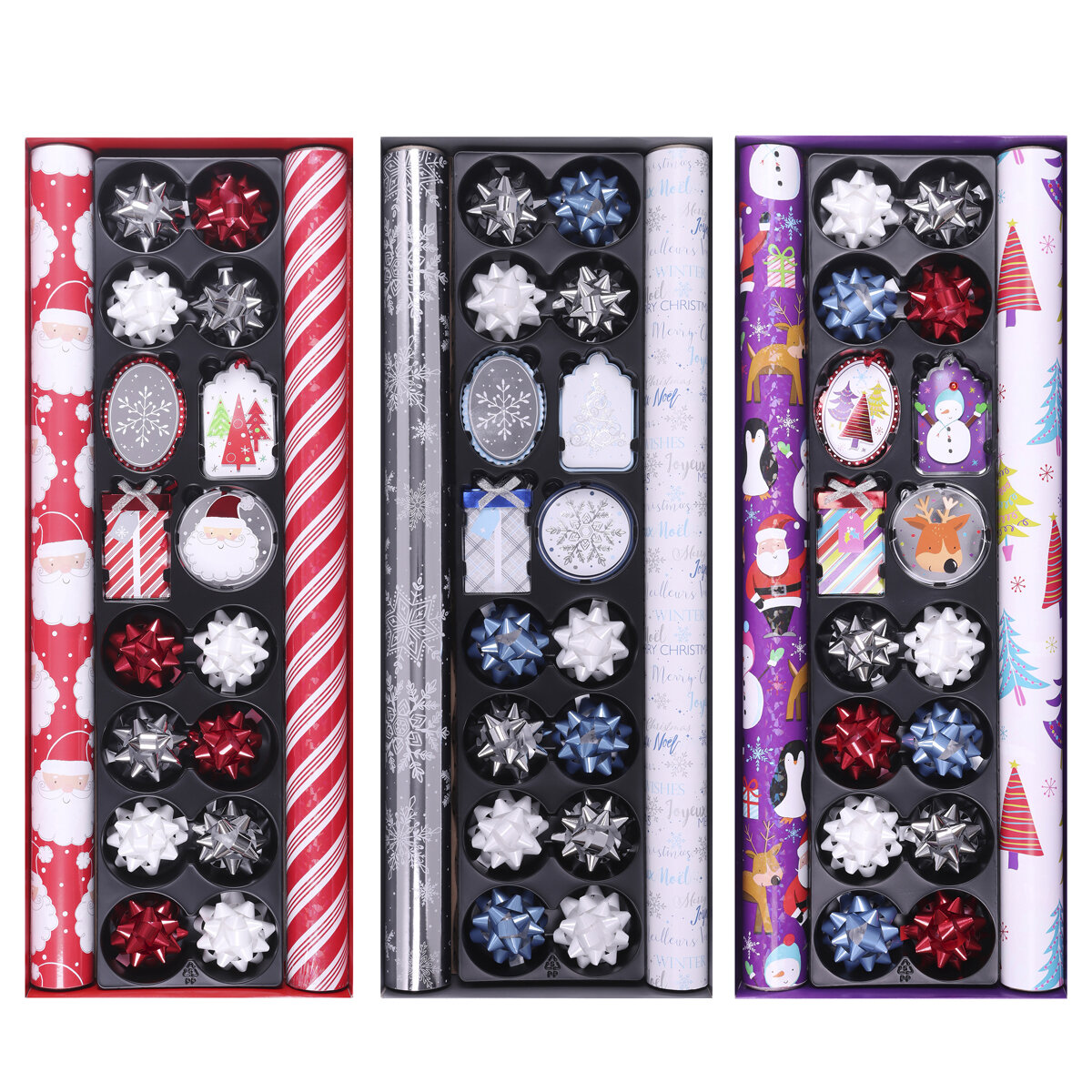 Santa And Script Christmas Wrapping Paper, 2-Roll Pack, 60 Total Sq. Ft.