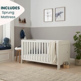 Tutti Bambini Alba Cot Bed with Sprung Mattress, White