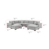 Thomasville Lowell Grey Fabric 8 Piece Modular Sofa